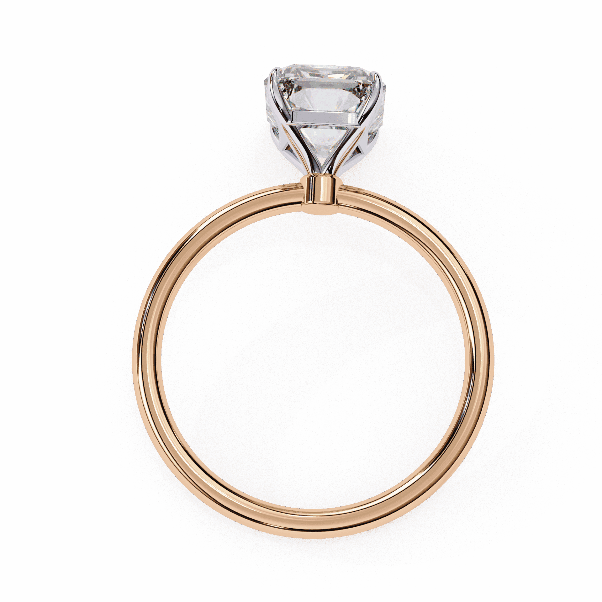 2.5 Carat Emerald The Classic Bond Solitaire Ring in Moissanite | House of Estara