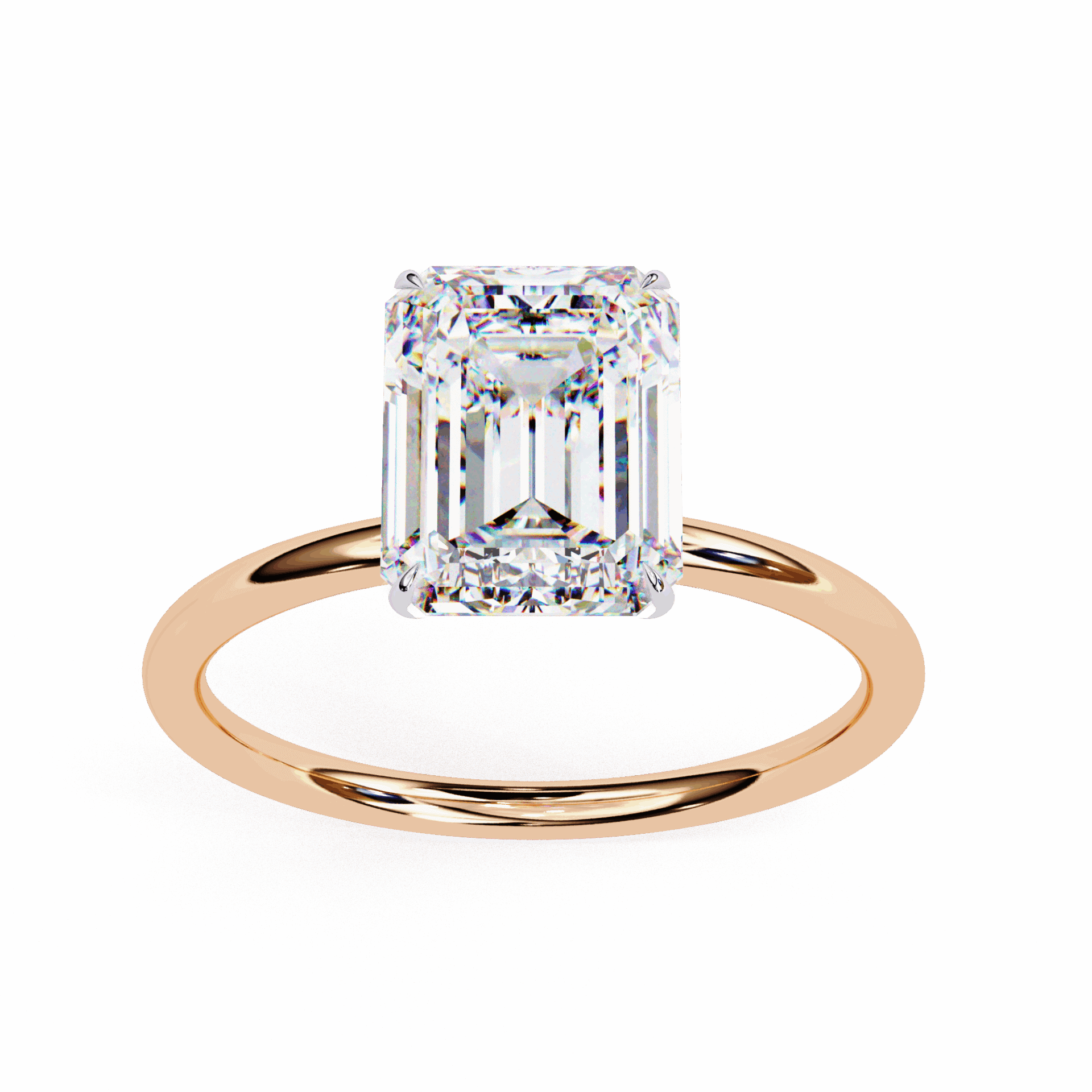 2.5 Carat Emerald The Classic Bond Solitaire Ring in Moissanite | House of Estara