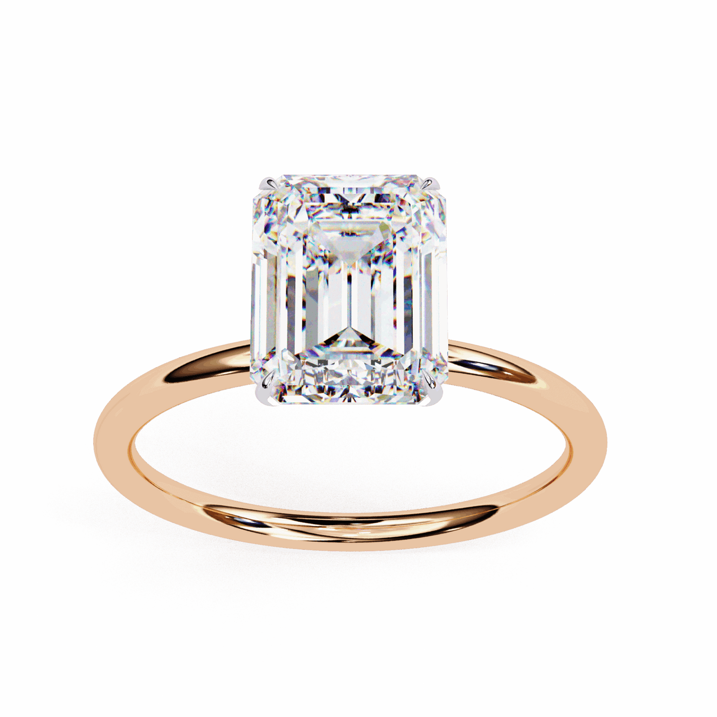 2.5 Carat Emerald The Classic Bond Solitaire Ring in Moissanite | House of Estara