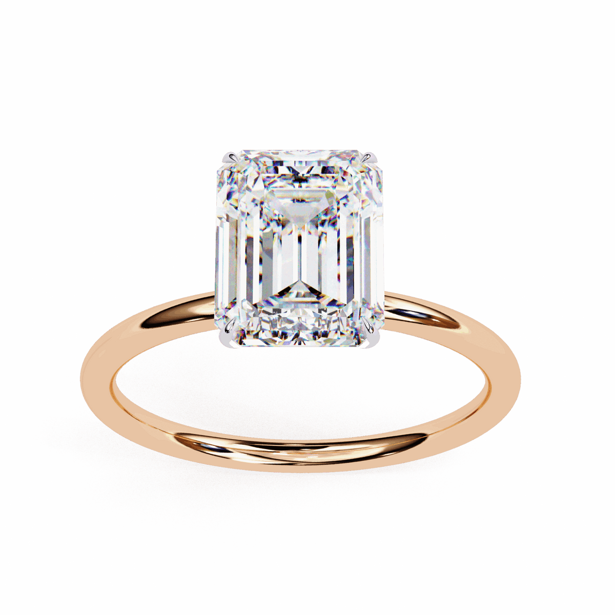 2.5 Carat Emerald The Classic Bond Solitaire Ring in Moissanite | House of Estara