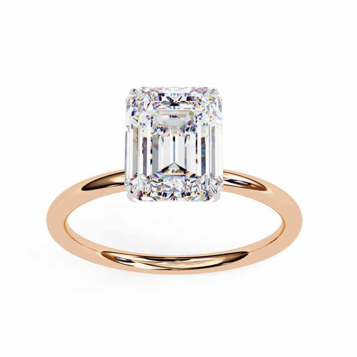 2.5 Carat Emerald The Classic Bond Solitaire Ring in Moissanite | House of Estara