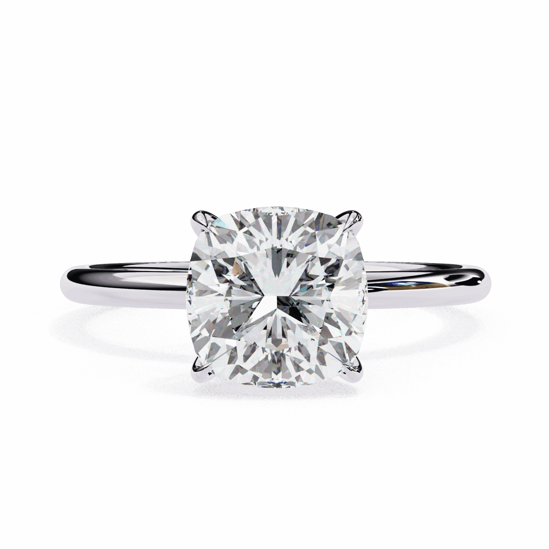2.75 Carat Cushion The Classic Bond Solitaire Ring in Moissanite | House of Estara