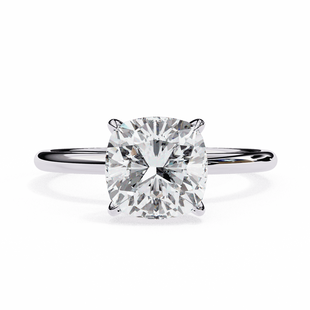 2.75 Carat Cushion The Classic Bond Solitaire Ring in Moissanite | House of Estara