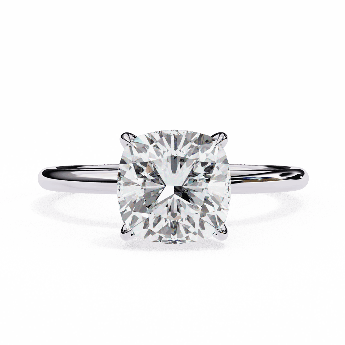 2.75 Carat Cushion The Classic Bond Solitaire Ring in Moissanite | House of Estara