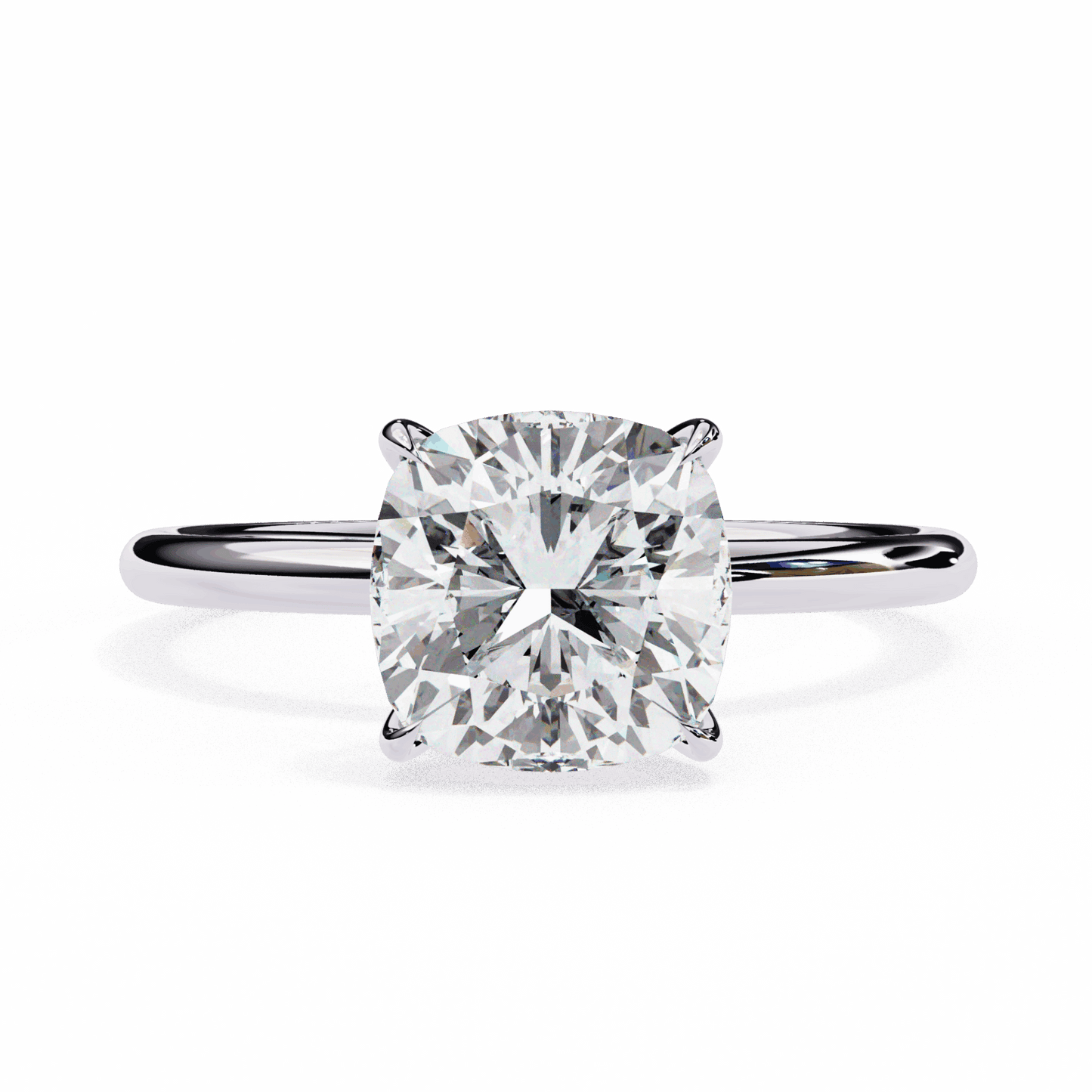 2.75 Carat Cushion The Classic Bond Solitaire Ring in Moissanite | House of Estara