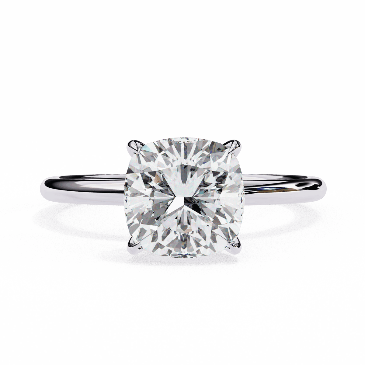 2.75 Carat Cushion The Classic Bond Solitaire Ring in Moissanite | House of Estara