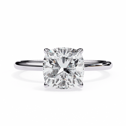2.75 Carat Cushion The Classic Bond Solitaire Ring in Moissanite | House of Estara