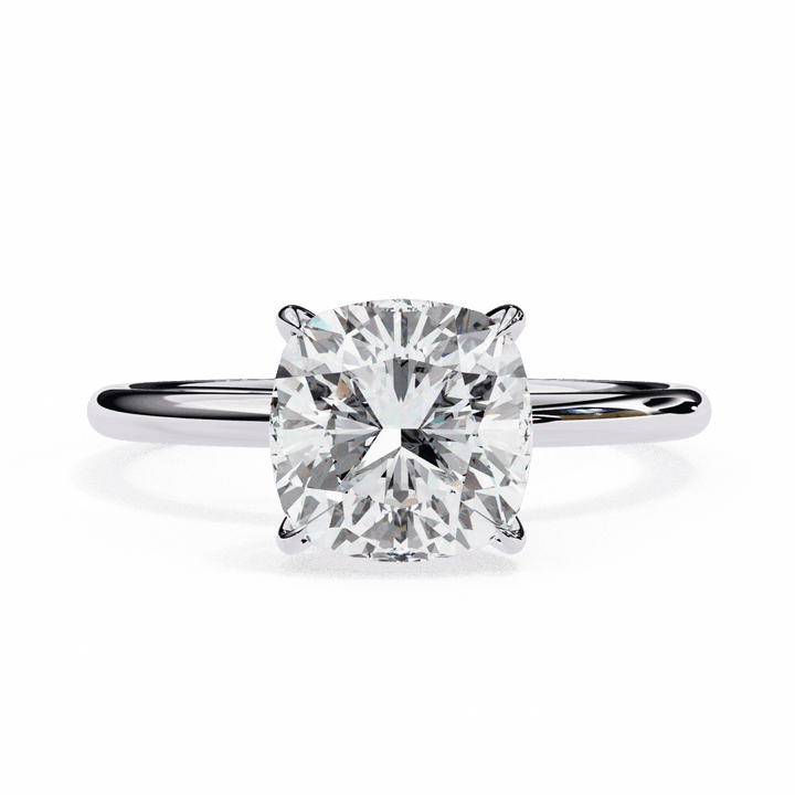 2.75 Carat Cushion The Classic Bond Solitaire Ring in Moissanite | House of Estara