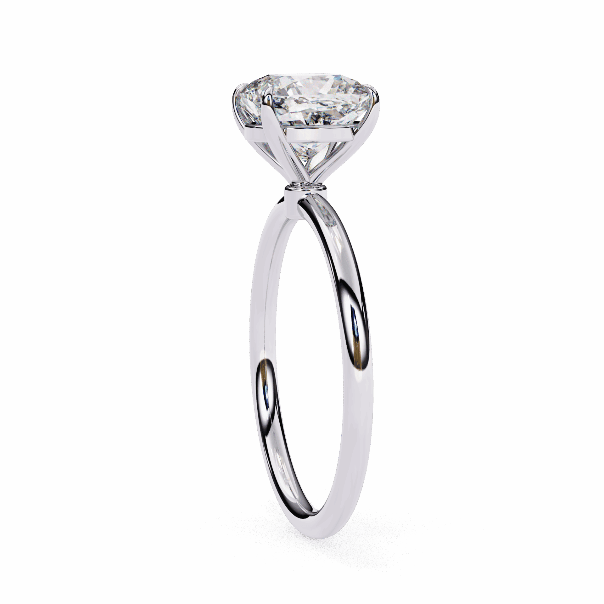 2.75 Carat Cushion The Classic Bond Solitaire Ring in Moissanite | House of Estara