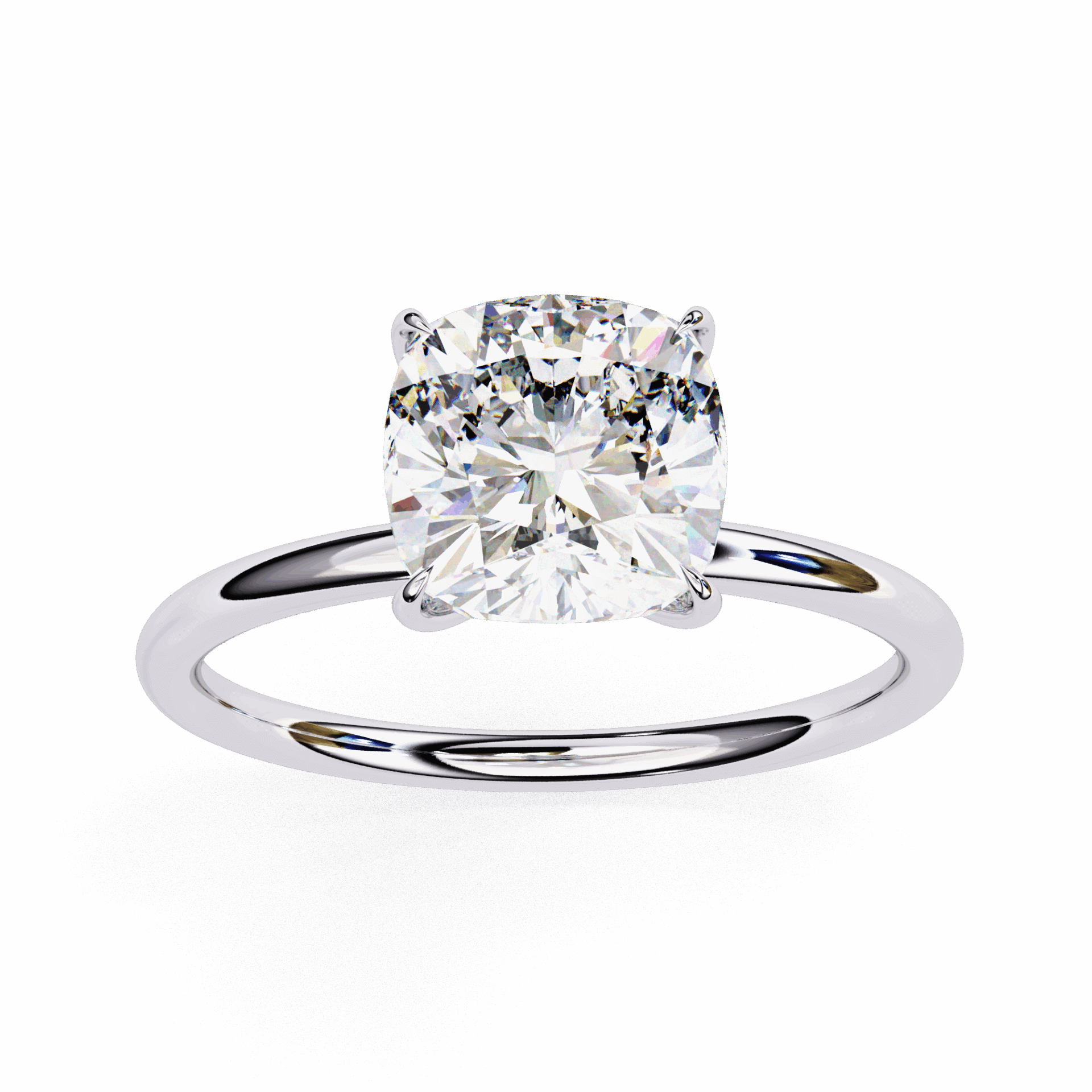 2.75 Carat Cushion The Classic Bond Solitaire Ring in Moissanite | House of Estara