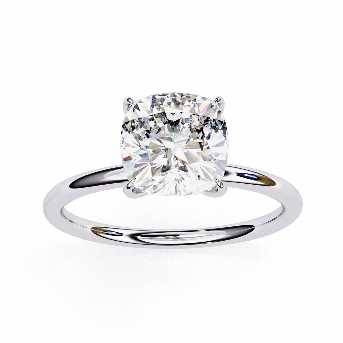 2.75 Carat Cushion The Classic Bond Solitaire Ring in Moissanite | House of Estara