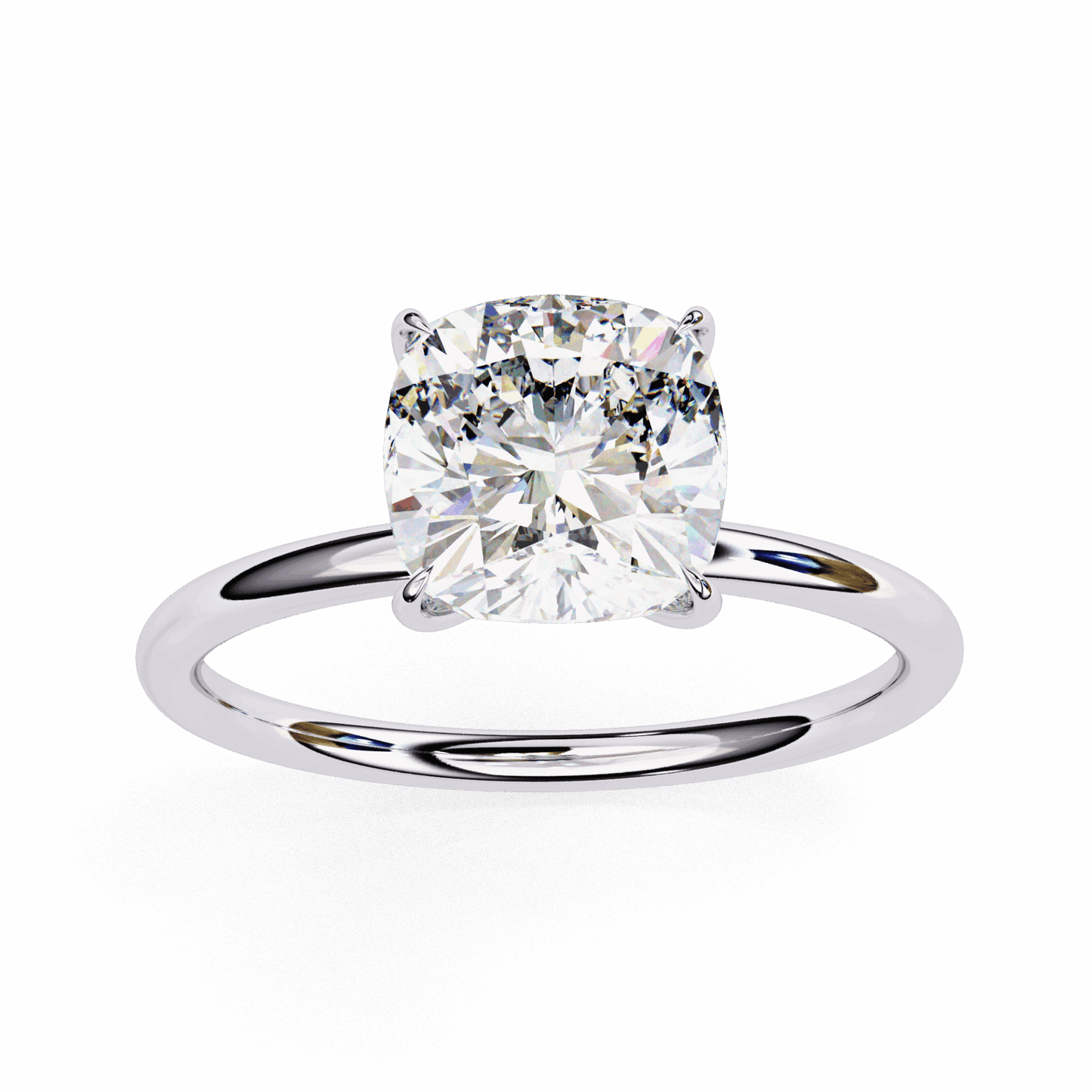 2.75 Carat Cushion The Classic Bond Solitaire Ring in Moissanite | House of Estara