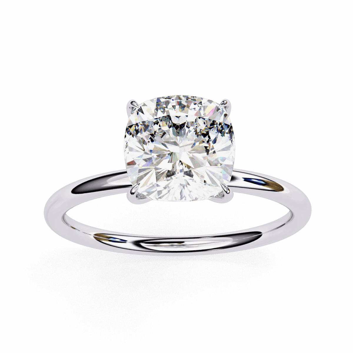 2.75 Carat Cushion The Classic Bond Solitaire Ring in Moissanite | House of Estara
