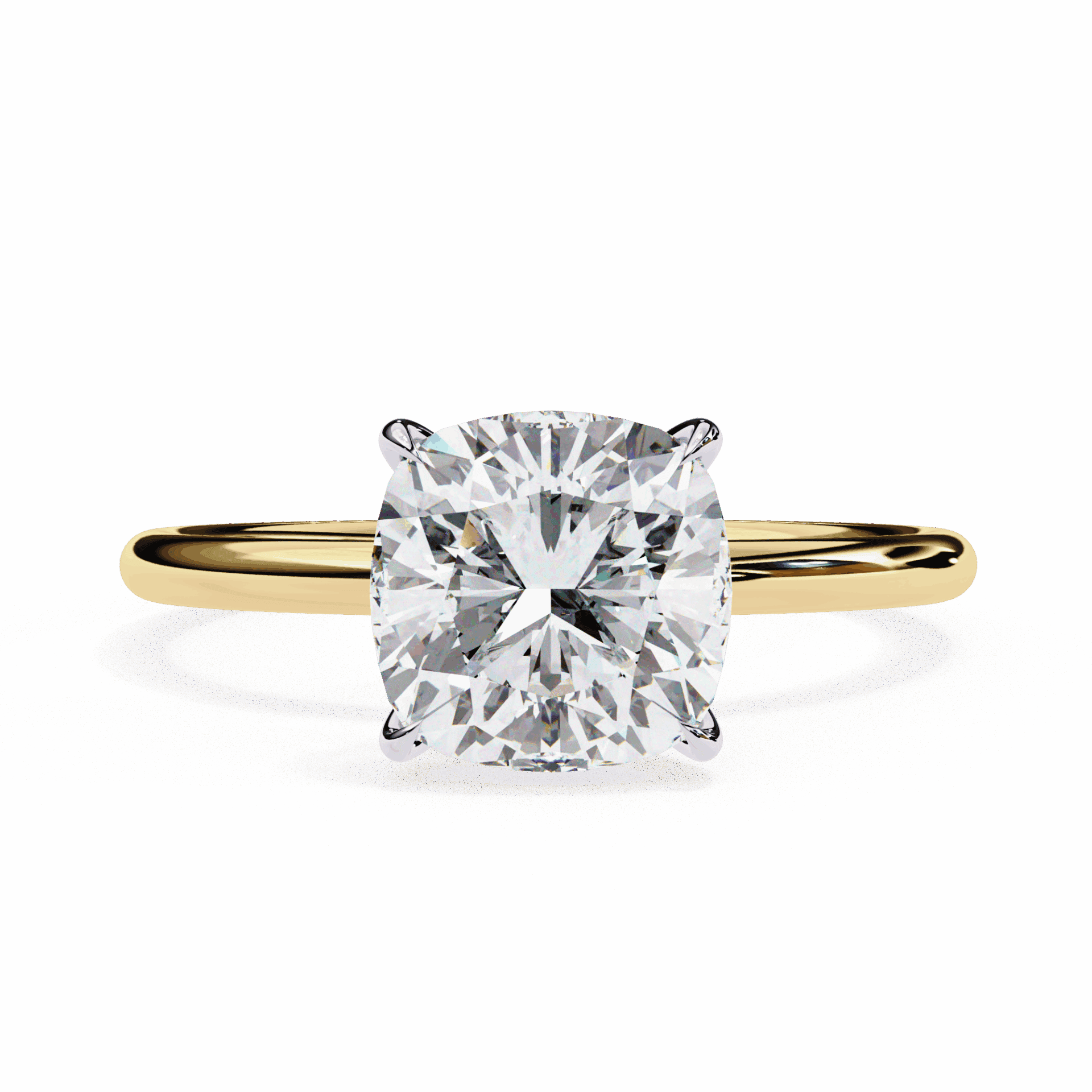 2.75 Carat Cushion The Classic Bond Solitaire Ring in Moissanite | House of Estara