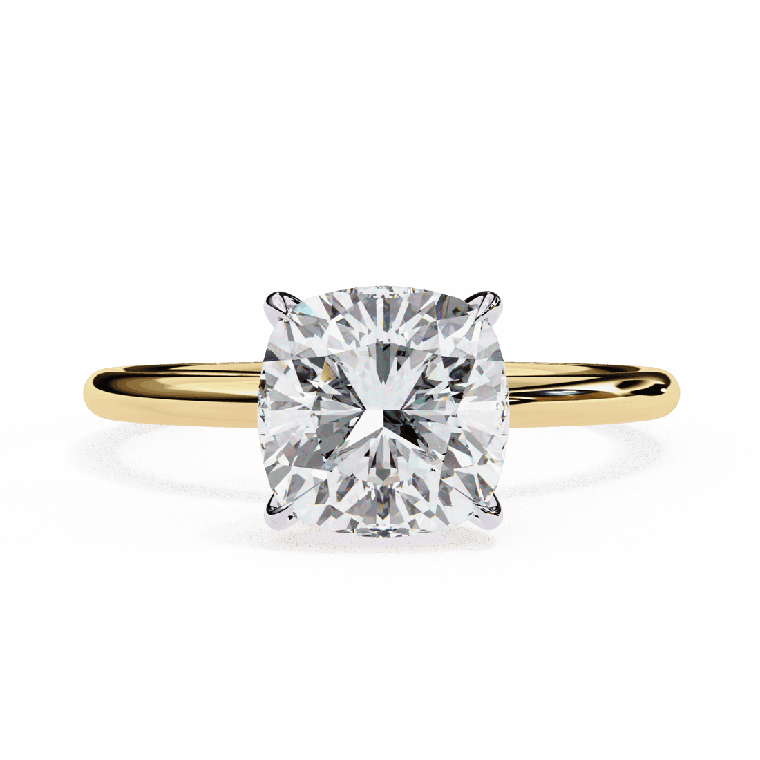 2.75 Carat Cushion The Classic Bond Solitaire Ring in Moissanite | House of Estara