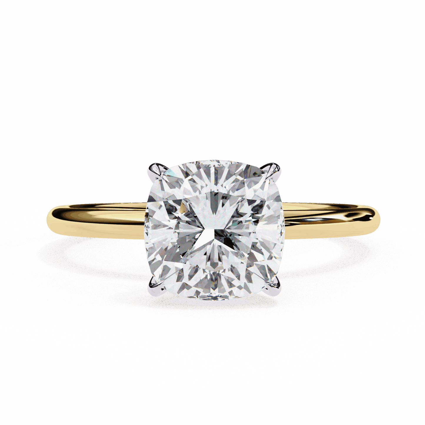 2.75 Carat Cushion The Classic Bond Solitaire Ring in Moissanite | House of Estara