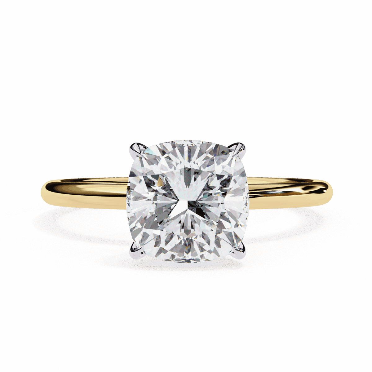 2.75 Carat Cushion The Classic Bond Solitaire Ring in Moissanite | House of Estara