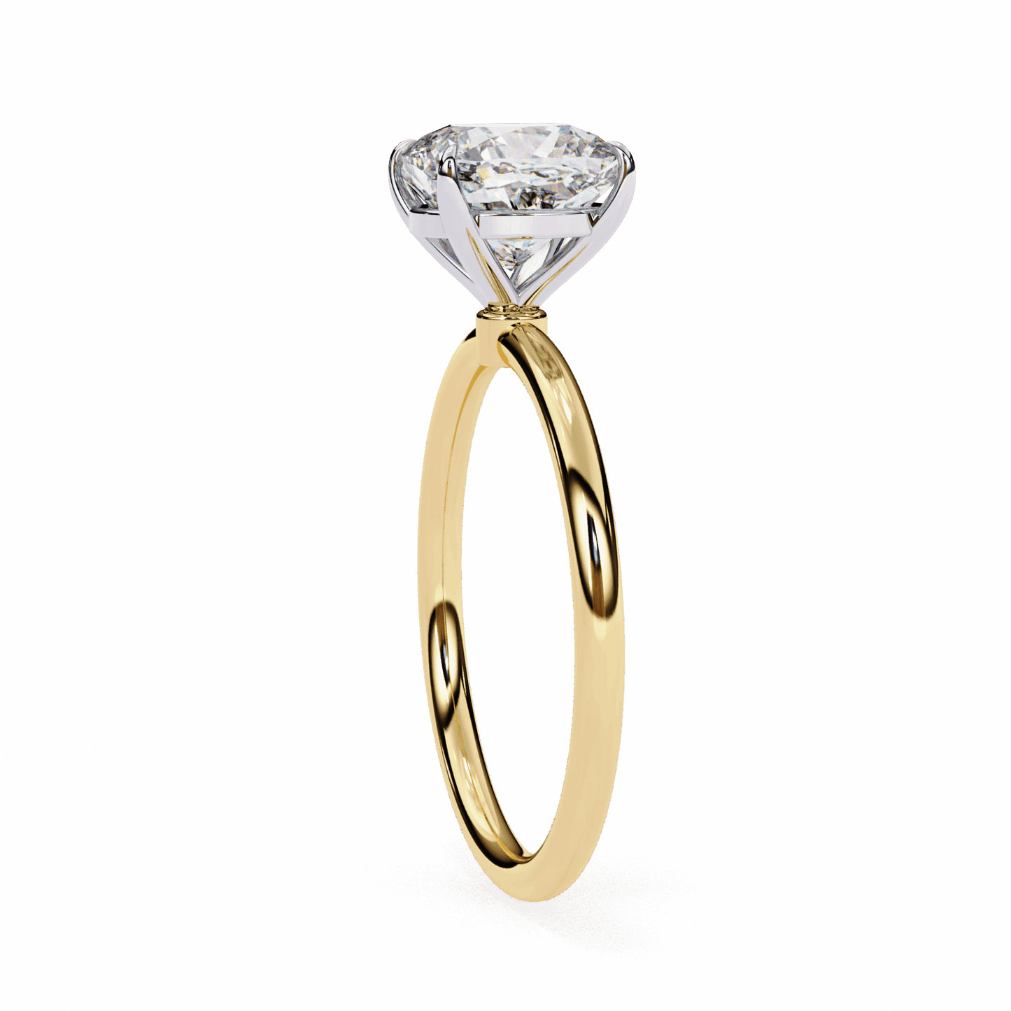 2.75 Carat Cushion The Classic Bond Solitaire Ring in Moissanite | House of Estara