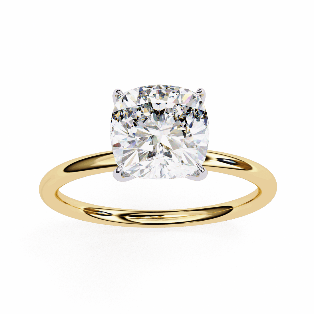 2.75 Carat Cushion The Classic Bond Solitaire Ring in Moissanite | House of Estara