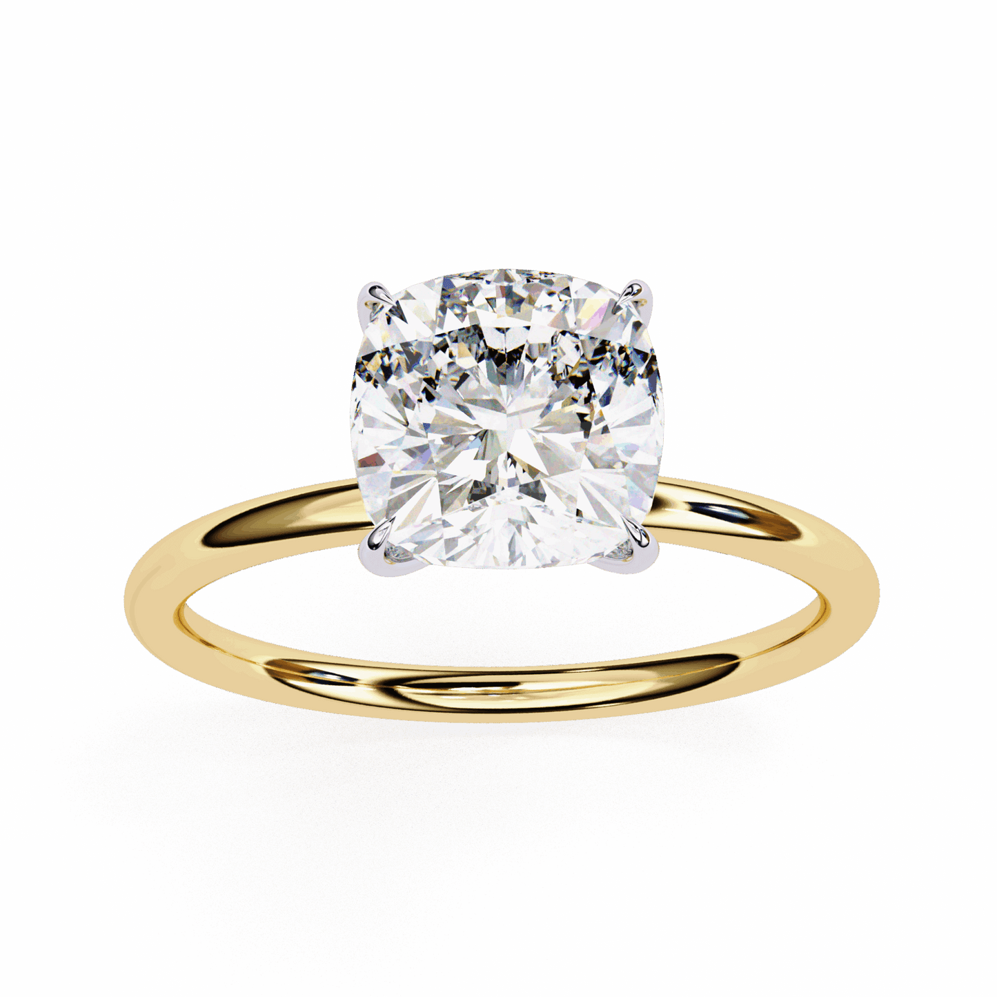 2.75 Carat Cushion The Classic Bond Solitaire Ring in Moissanite | House of Estara
