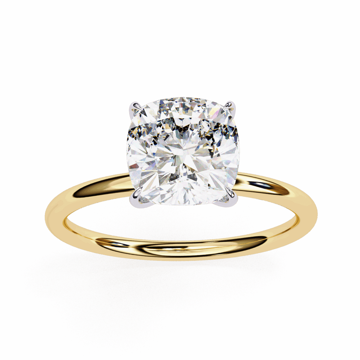 2.75 Carat Cushion The Classic Bond Solitaire Ring in Moissanite | House of Estara