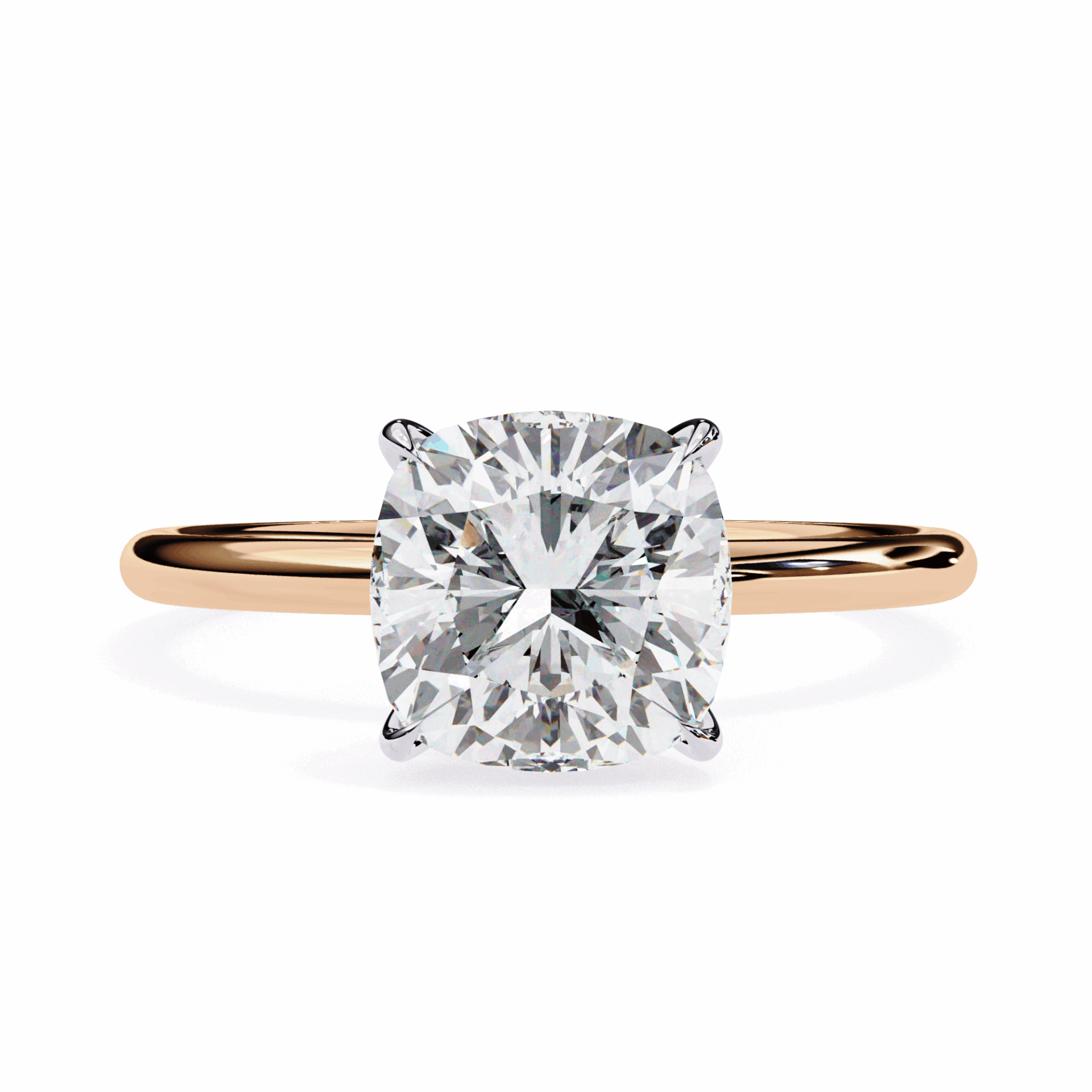2.75 Carat Cushion The Classic Bond Solitaire Ring in Moissanite | House of Estara
