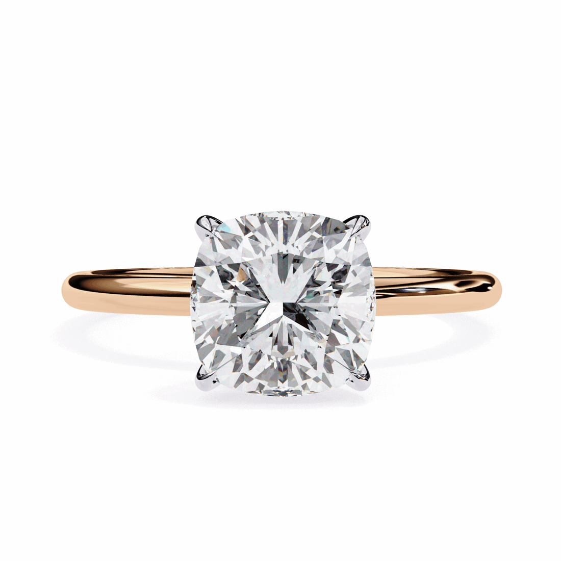 2.75 Carat Cushion The Classic Bond Solitaire Ring in Moissanite | House of Estara