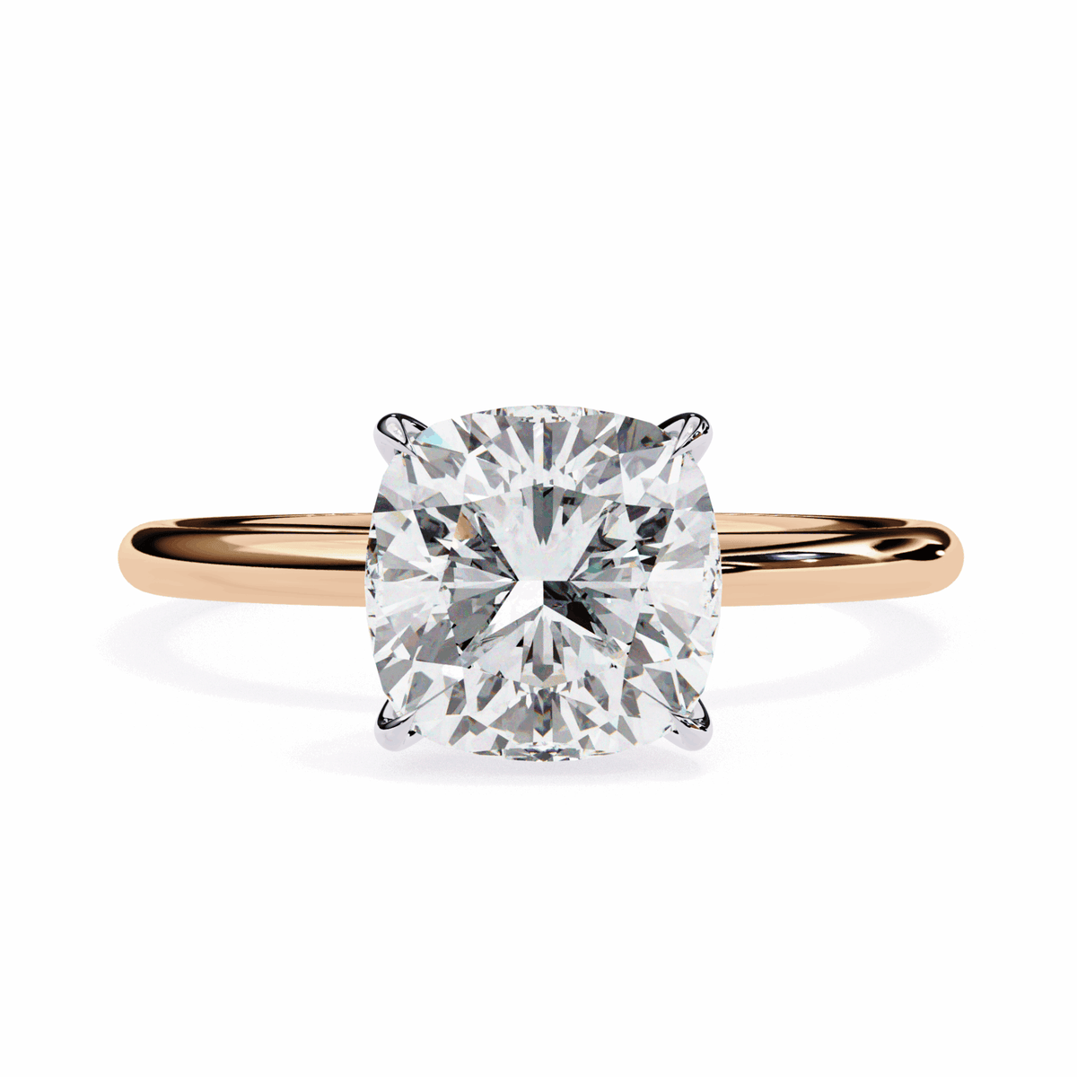 2.75 Carat Cushion The Classic Bond Solitaire Ring in Moissanite | House of Estara
