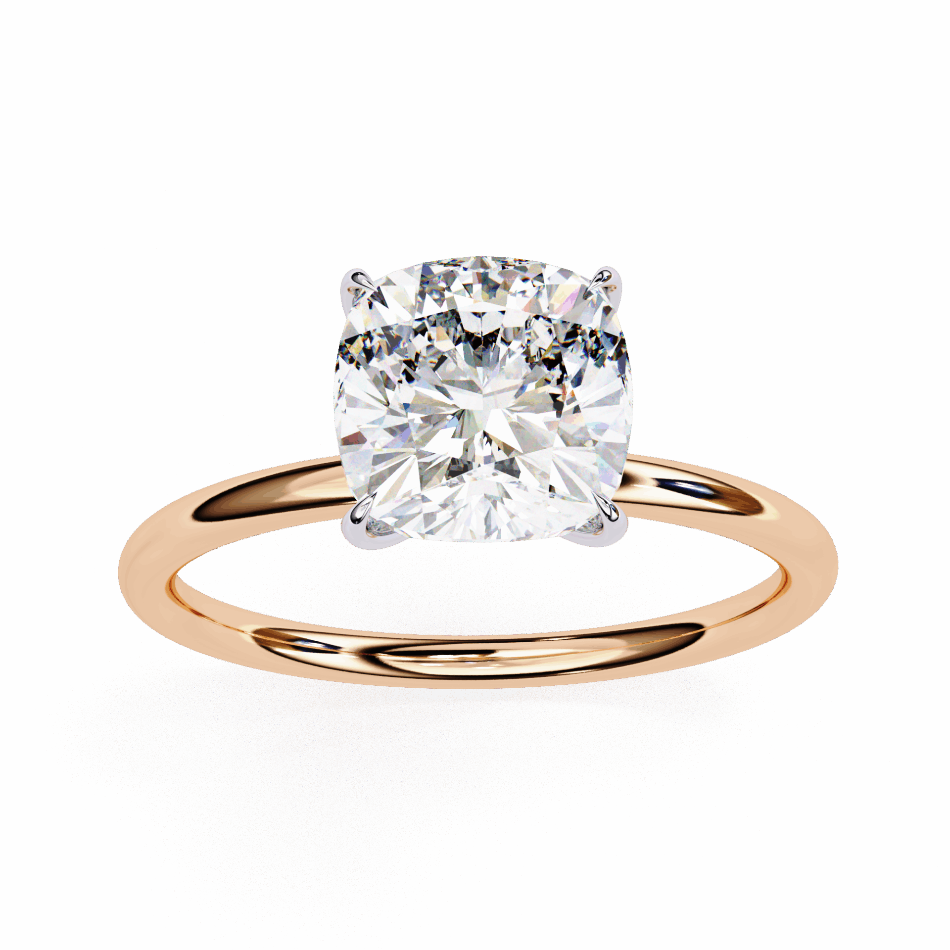 2.75 Carat Cushion The Classic Bond Solitaire Ring in Moissanite | House of Estara