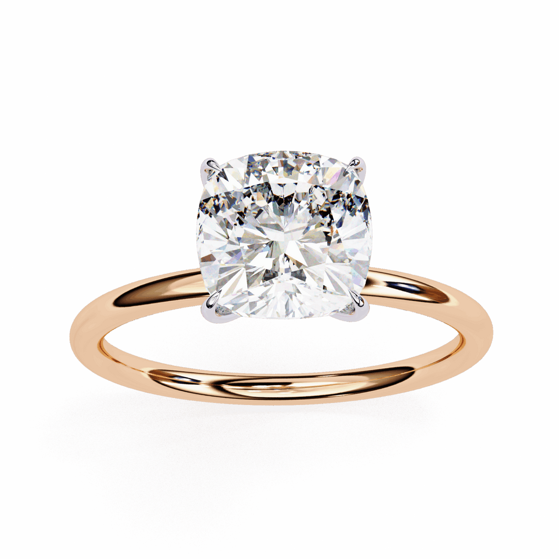 2.75 Carat Cushion The Classic Bond Solitaire Ring in Moissanite | House of Estara