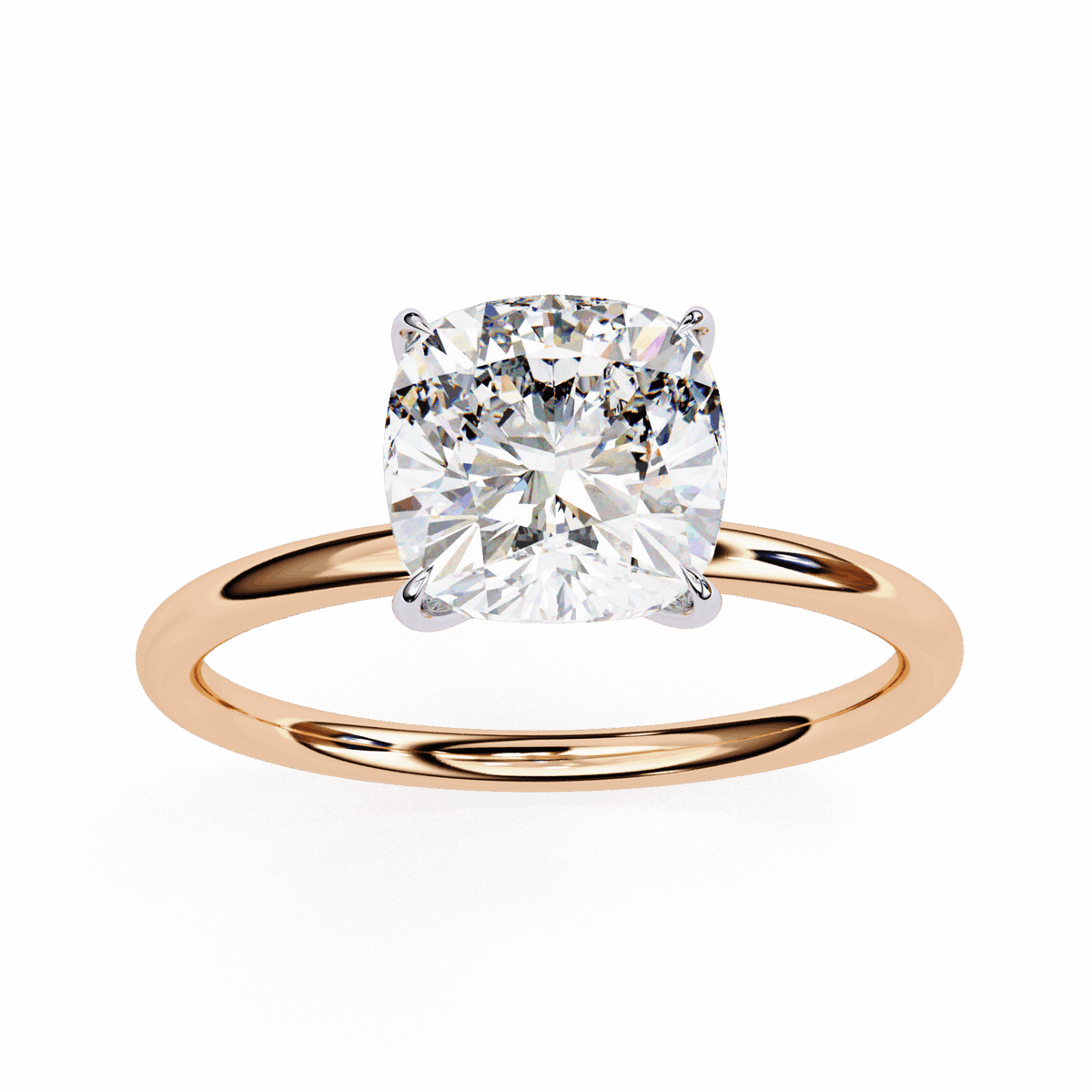 2.75 Carat Cushion The Classic Bond Solitaire Ring in Moissanite | House of Estara