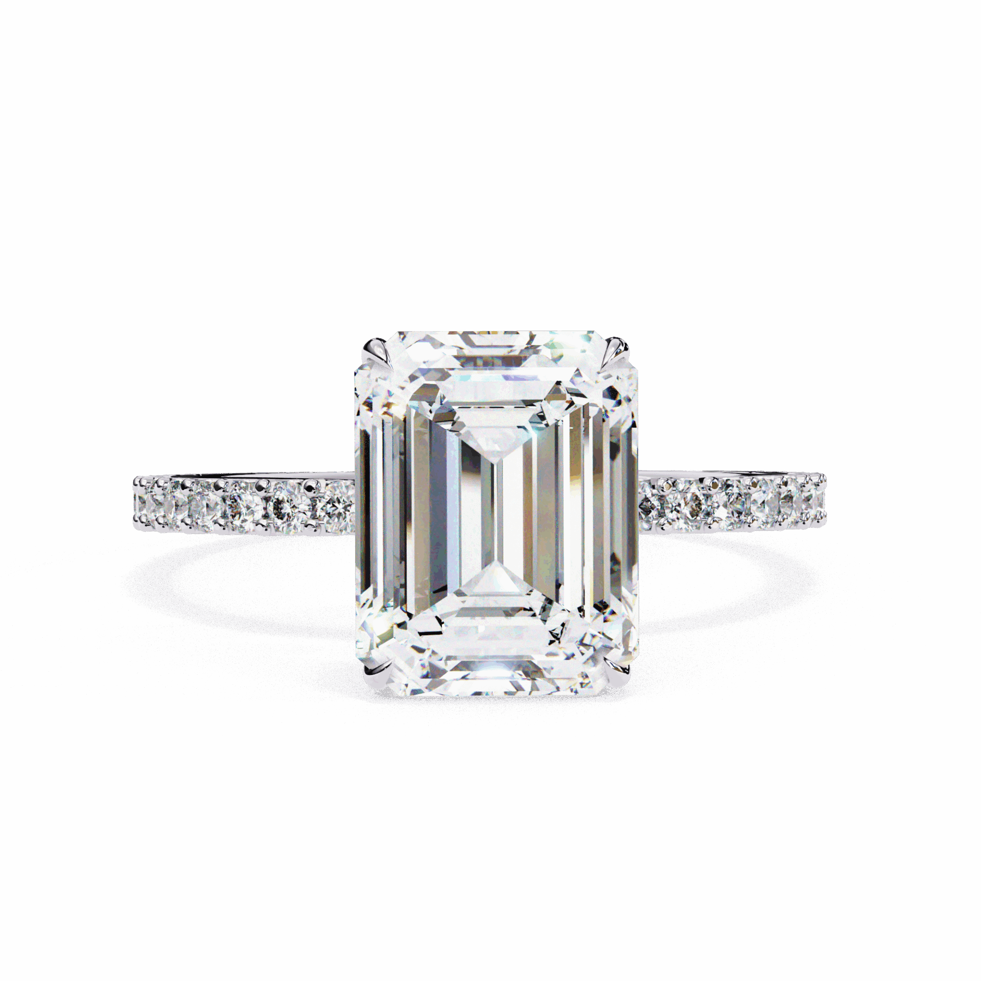 2.5 Carat Emerald Modern Classic Solitaire Ring in Moissanite | House of Estara