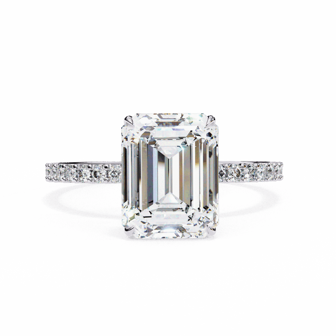 2.5 Carat Emerald Modern Classic Solitaire Ring in Moissanite | House of Estara