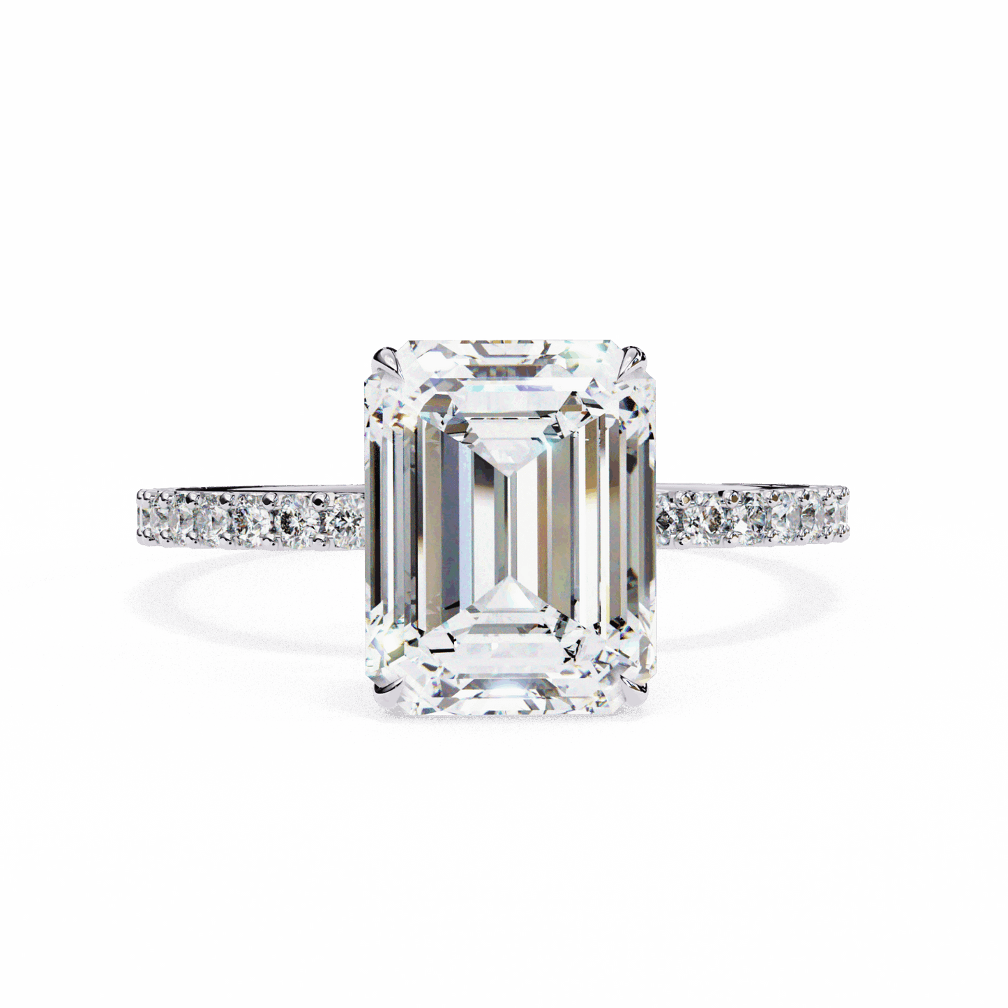 2.5 Carat Emerald Modern Classic Solitaire Ring in Moissanite | House of Estara