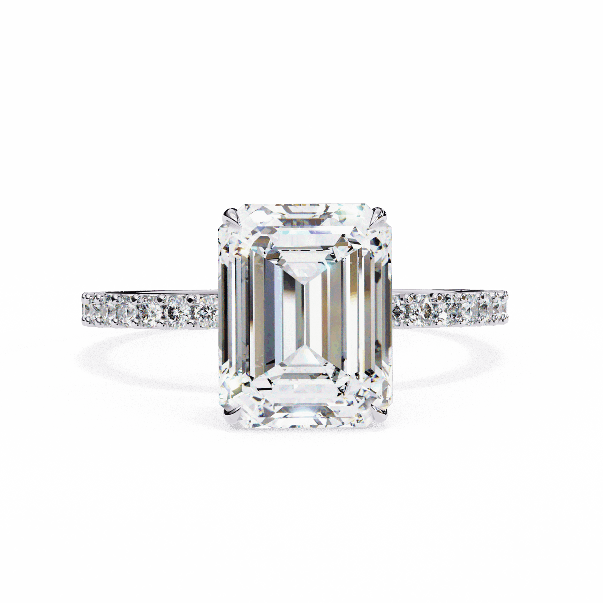 2.5 Carat Emerald Modern Classic Solitaire Ring in Moissanite | House of Estara