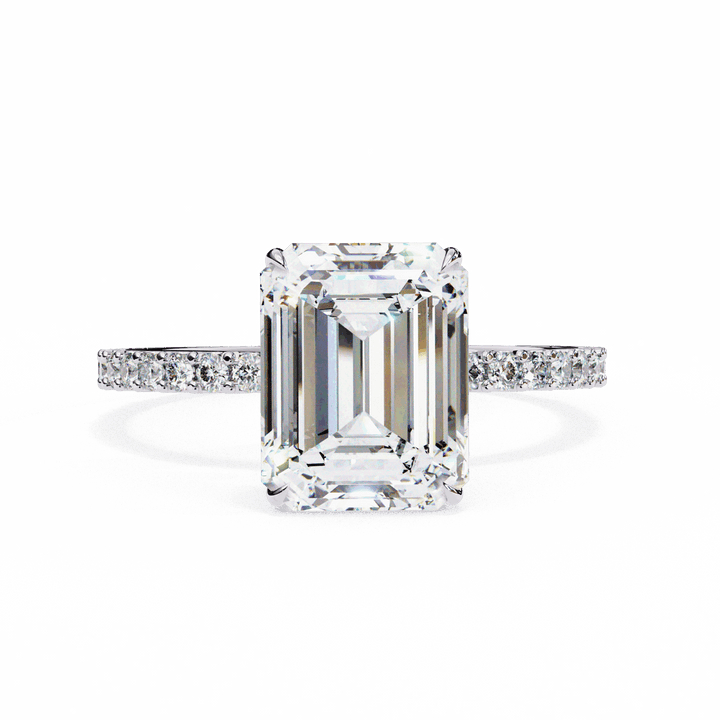 2.5 Carat Emerald Modern Classic Solitaire Ring in Moissanite | House of Estara