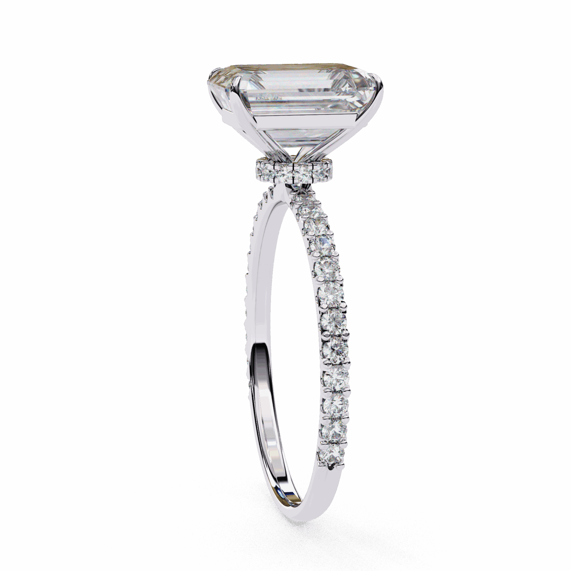 2.5 Carat Emerald Modern Classic Solitaire Ring in Moissanite | House of Estara