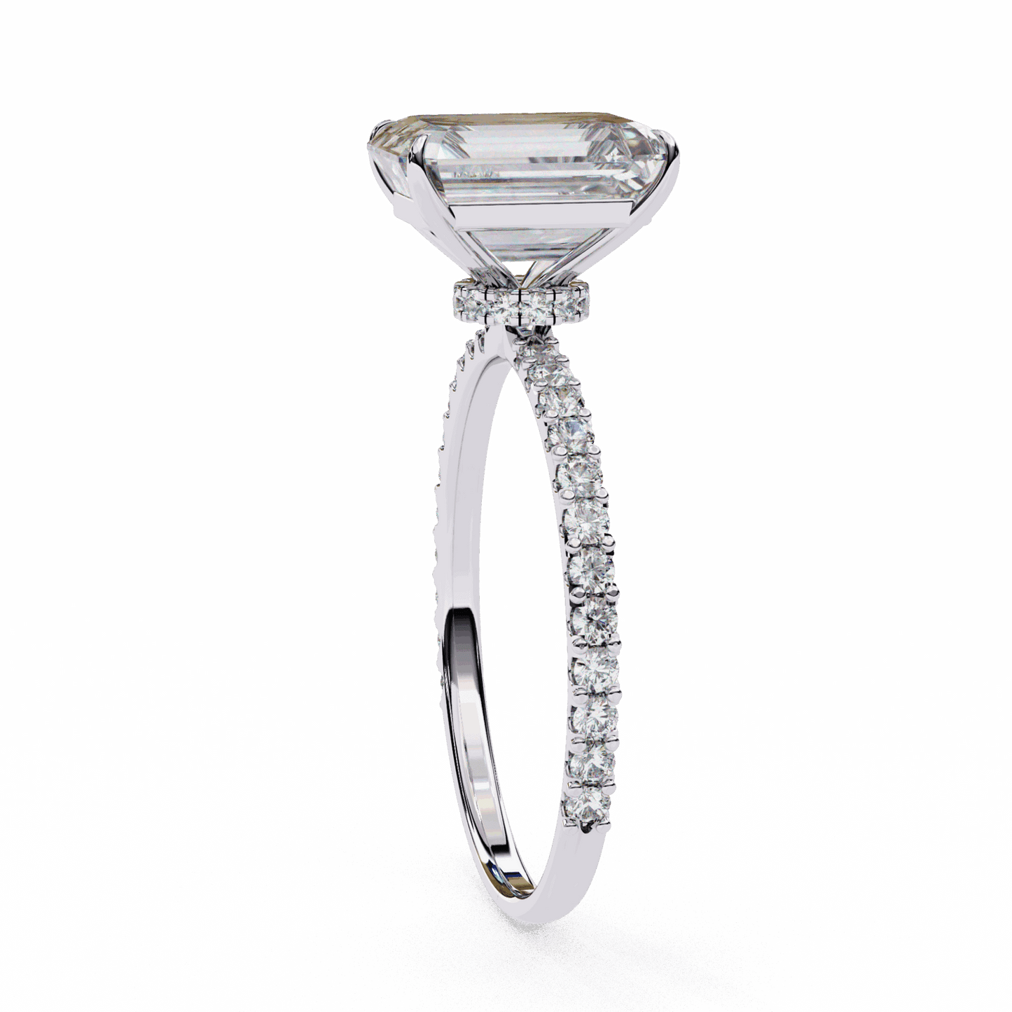 2.5 Carat Emerald Modern Classic Solitaire Ring in Moissanite | House of Estara