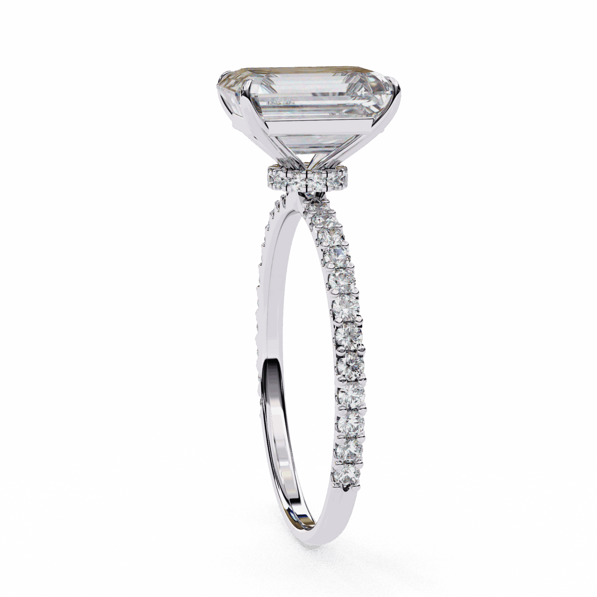 2.5 Carat Emerald Modern Classic Solitaire Ring in Moissanite | House of Estara