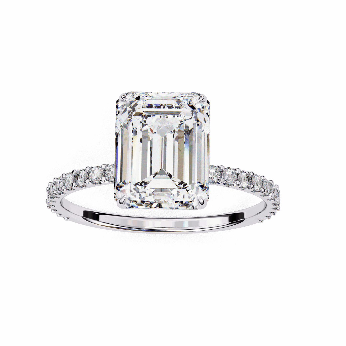 2.5 Carat Emerald Modern Classic Solitaire Ring in Moissanite | House of Estara