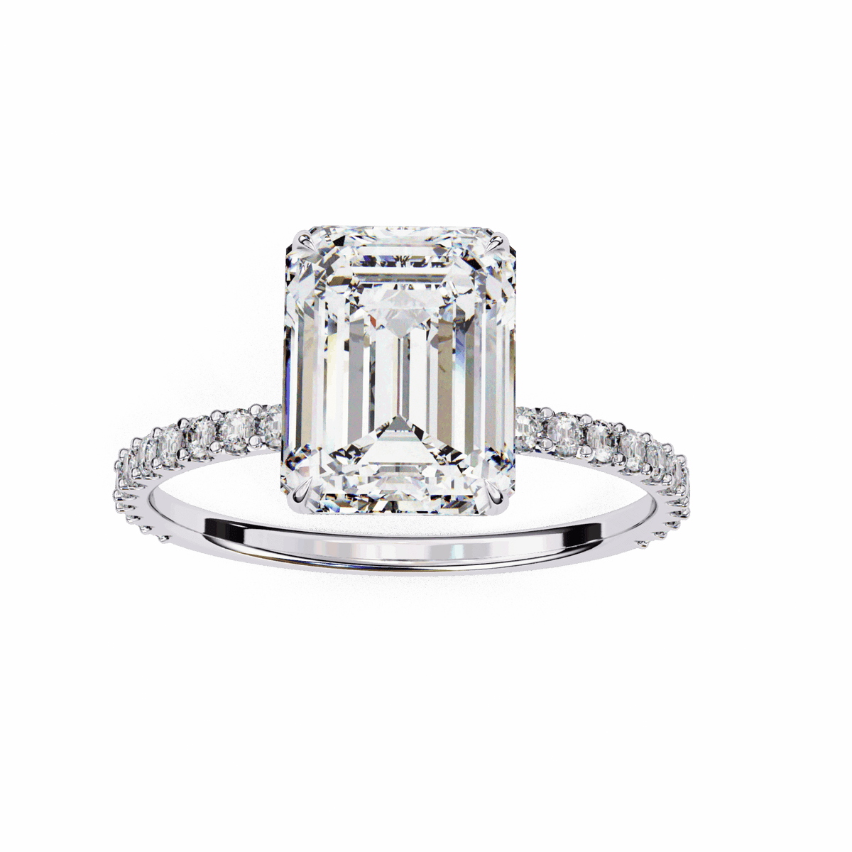 2.5 Carat Emerald Modern Classic Solitaire Ring in Moissanite | House of Estara