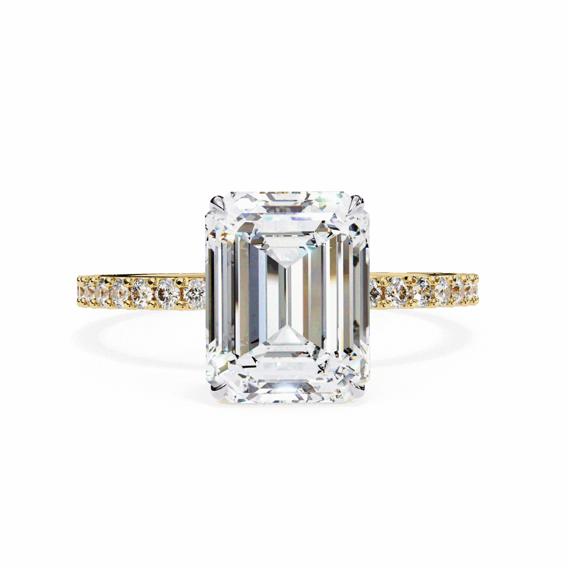 2.5 Carat Emerald Modern Classic Solitaire Ring in Moissanite | House of Estara