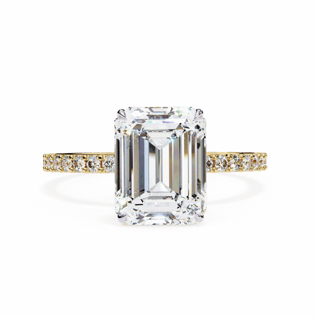 2.5 Carat Emerald Modern Classic Solitaire Ring in Moissanite | House of Estara