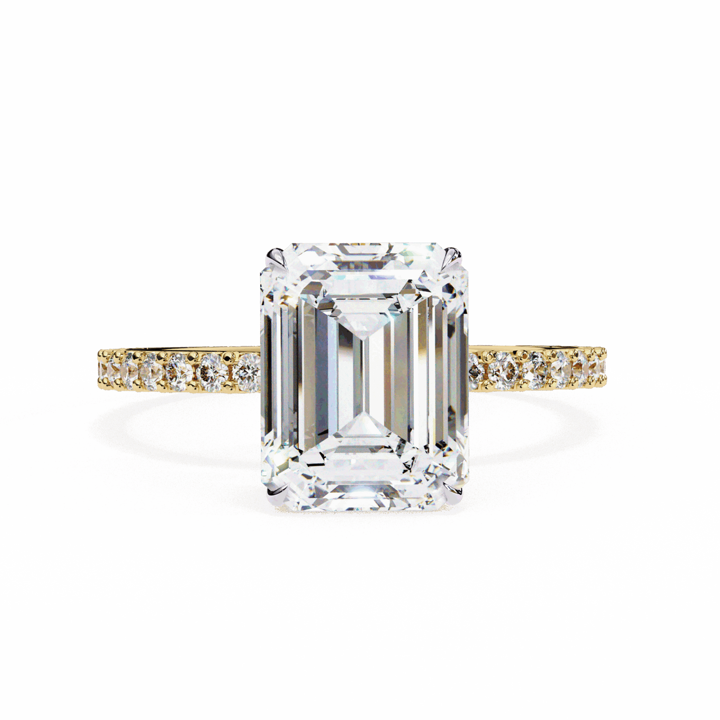 2.5 Carat Emerald Modern Classic Solitaire Ring in Moissanite | House of Estara