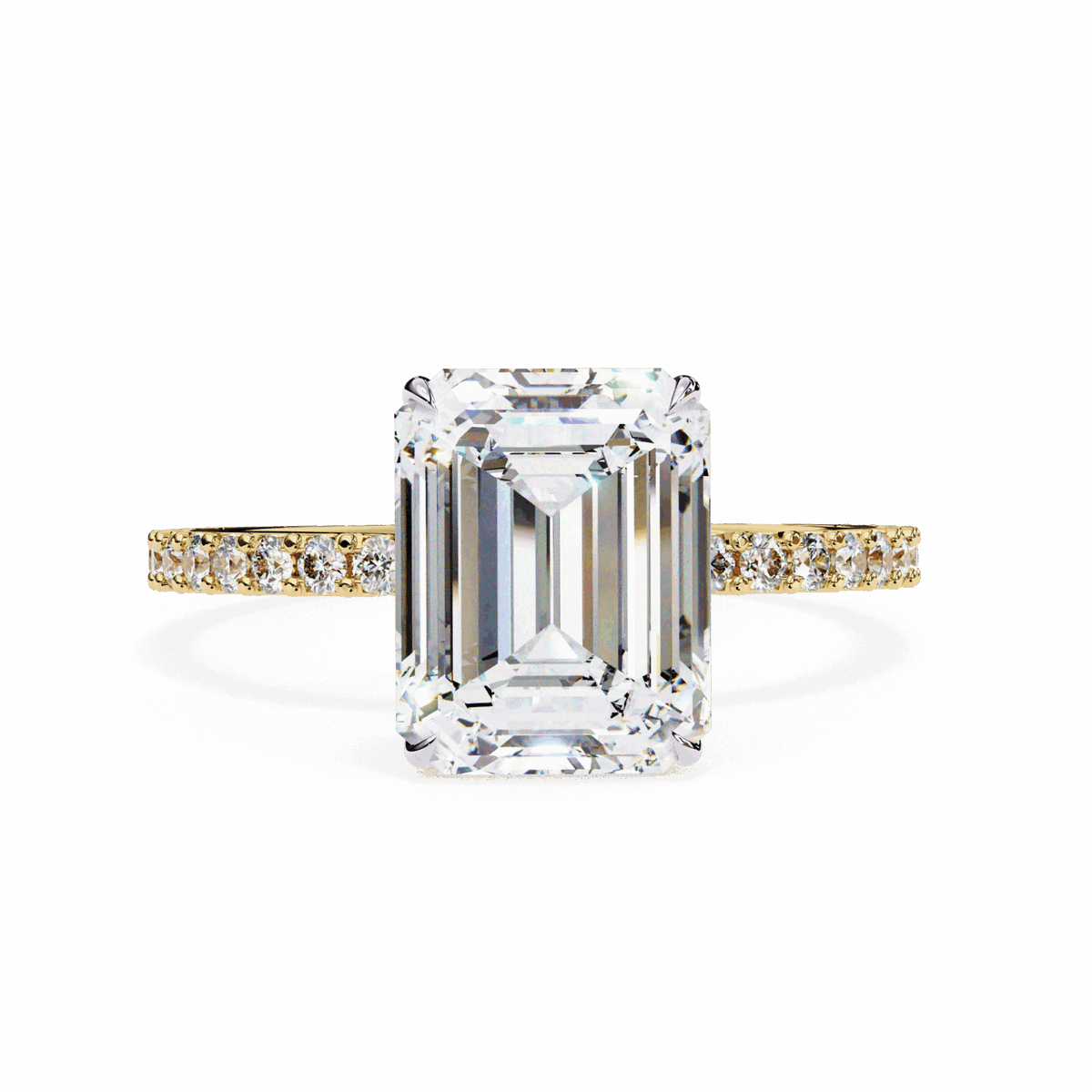 2.5 Carat Emerald Modern Classic Solitaire Ring in Moissanite | House of Estara
