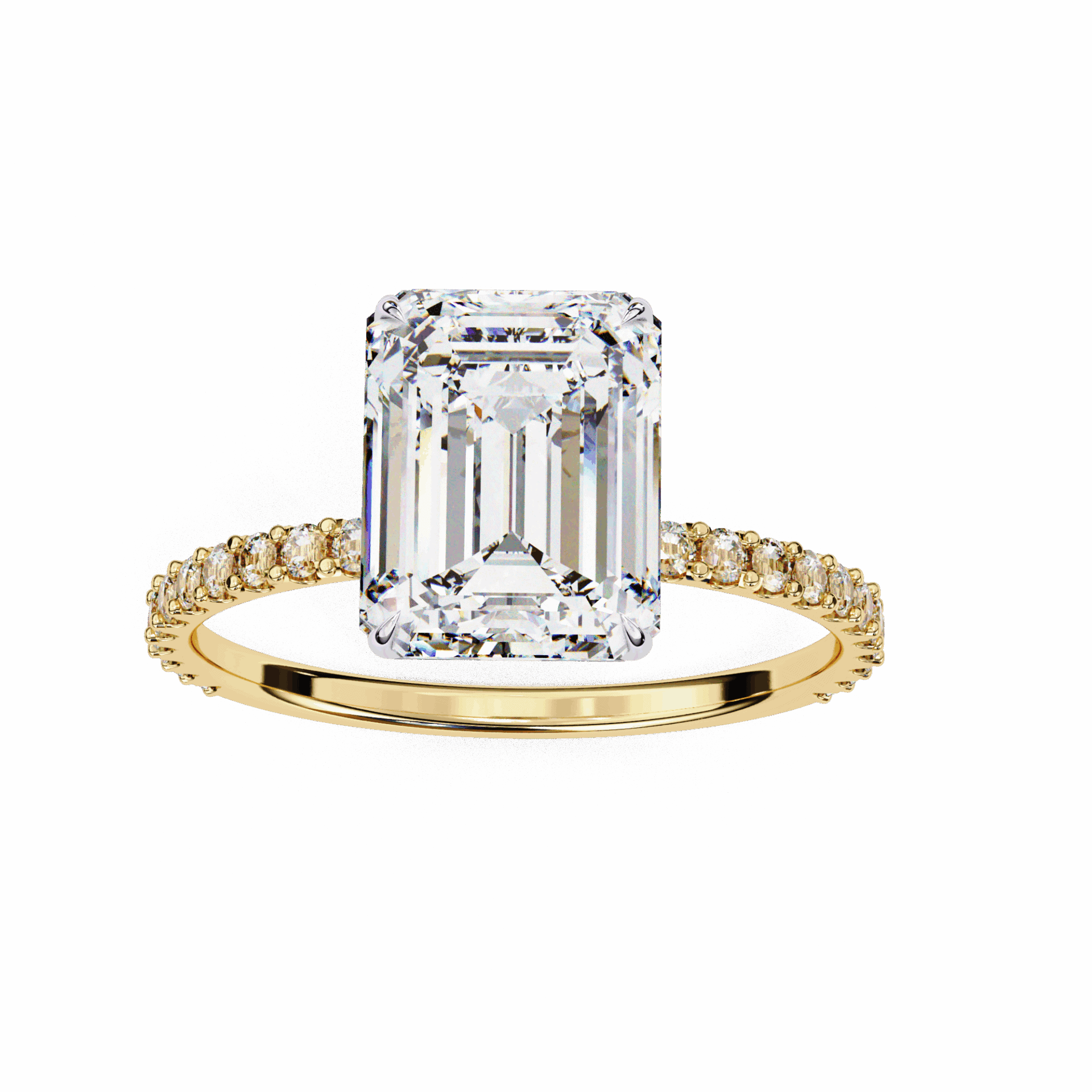 2.5 Carat Emerald Modern Classic Solitaire Ring in Moissanite | House of Estara