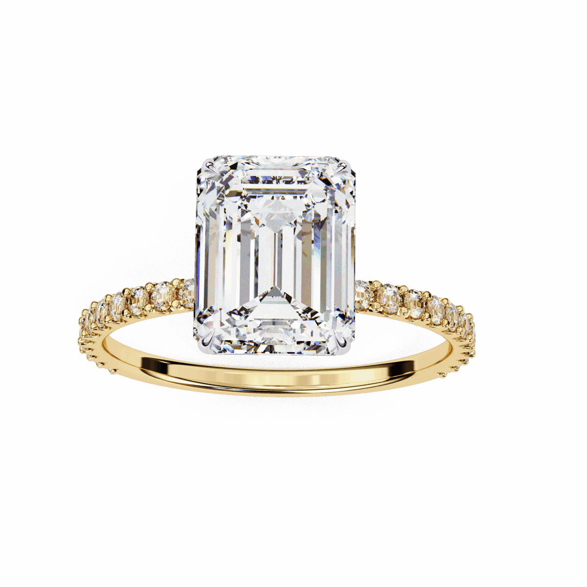 2.5 Carat Emerald Modern Classic Solitaire Ring in Moissanite | House of Estara