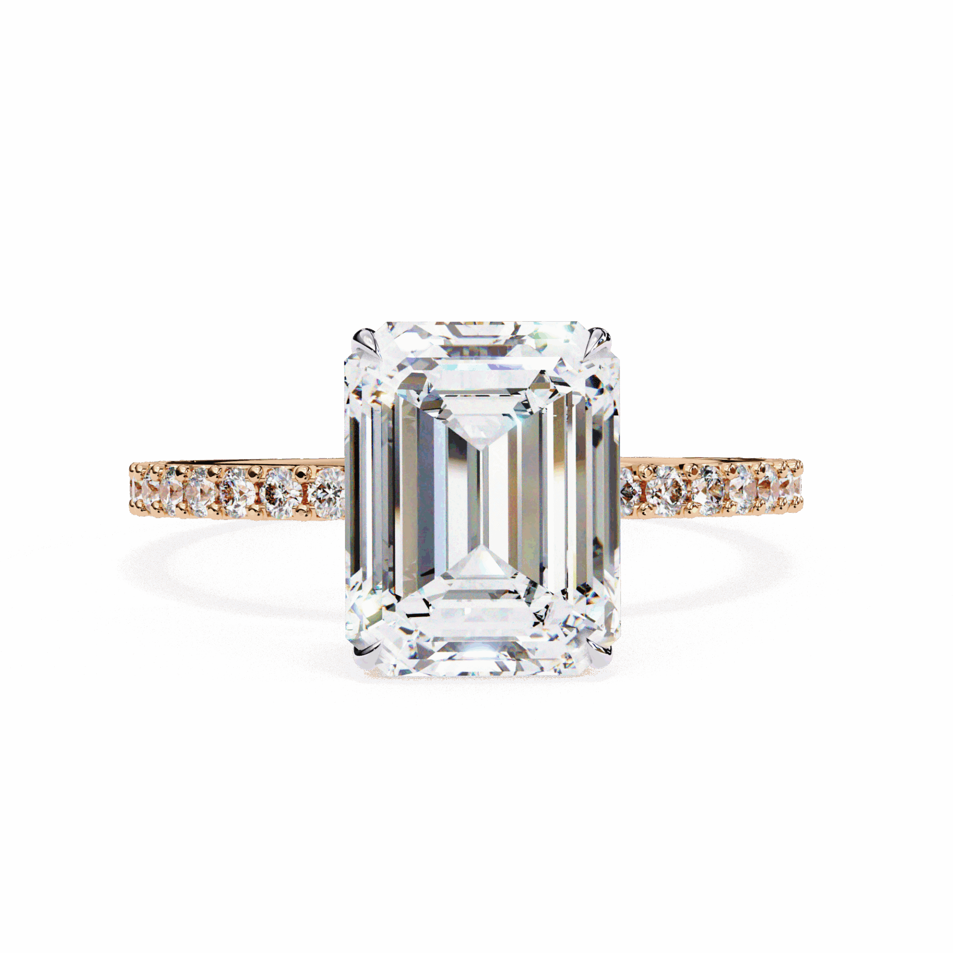 2.5 Carat Emerald Modern Classic Solitaire Ring in Moissanite | House of Estara