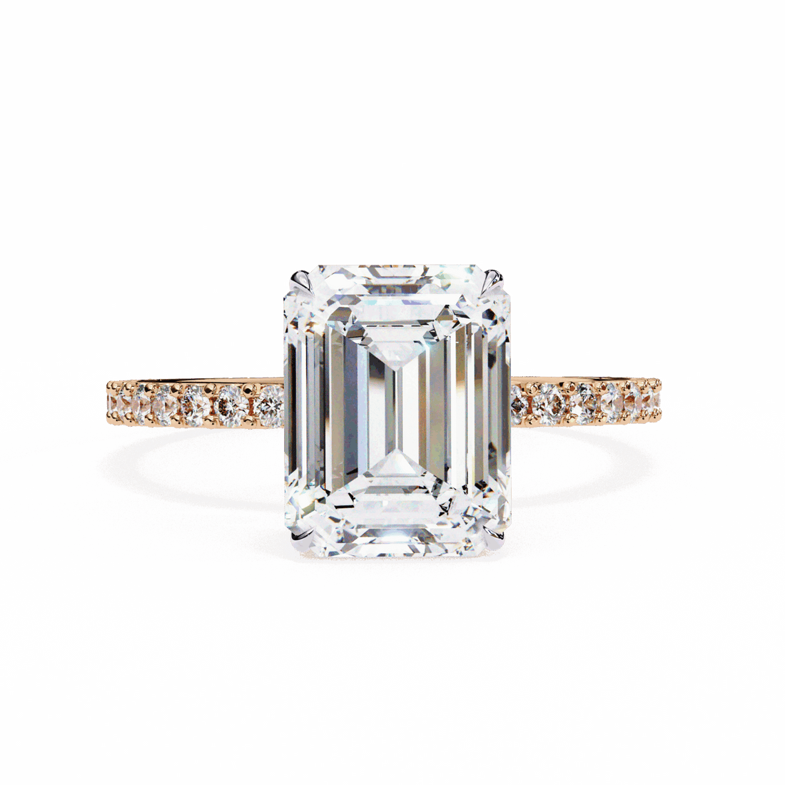 2.5 Carat Emerald Modern Classic Solitaire Ring in Moissanite | House of Estara