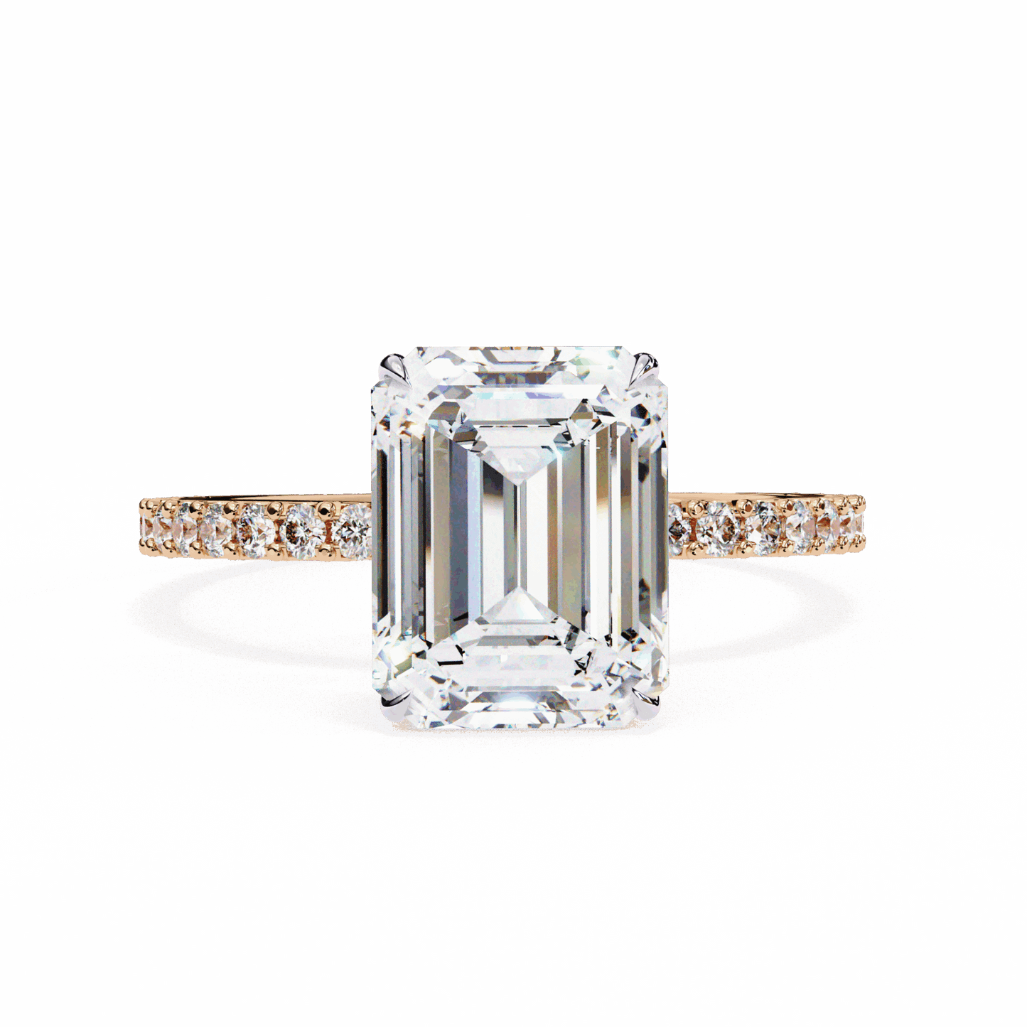 2.5 Carat Emerald Modern Classic Solitaire Ring in Moissanite | House of Estara